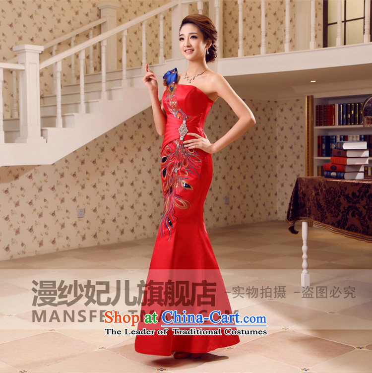 Jiang bows to the bride seal 2015 new winter shoulder crowsfoot wedding dress cheongsam dress long banquet female autumn red - tailored to align the picture, prices, brand platters! The elections are supplied in the national character of distribution, so action, buy now enjoy more preferential! As soon as possible.