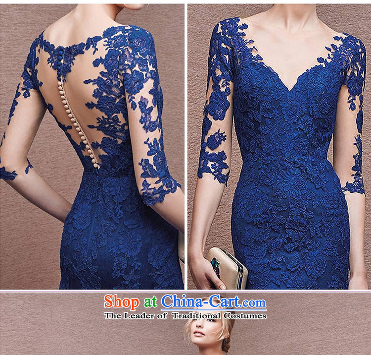 The new 2015 divas banquet evening dresses long blue v-neck shoulders moderator dress female betrothal crowsfoot Foutune of blue S picture, prices, brand platters! The elections are supplied in the national character of distribution, so action, buy now enjoy more preferential! As soon as possible.