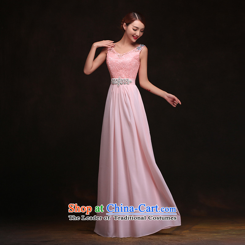 Seal Jiang winter bridesmaid mission 2015 new dresses bridesmaid wedding services evening pink dress banquet annual long gown champagne color S seal Jiang shopping on the Internet has been pressed.
