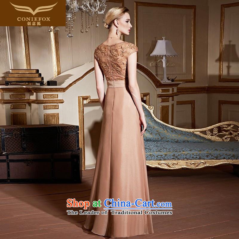 The kitsune stylish package creative shoulder banquet evening dresses marriages bows services under the auspices of the annual meeting of elegant dress lace V-Neck evening 31013 Kim orange XL pre-sale, creative Fox (coniefox) , , , shopping on the Internet