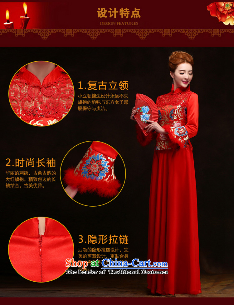 Jiang winter bows to seal the bride wedding dress qipao 2015 new long-sleeved red winter-soo Wo Service marriage long bows dresses cheongsam dress female red S picture, prices, brand platters! The elections are supplied in the national character of distribution, so action, buy now enjoy more preferential! As soon as possible.