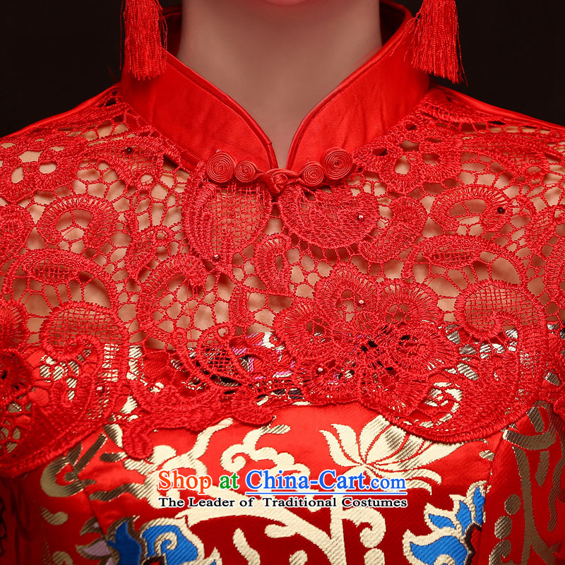 Jiang winter bows to seal the bride wedding dress qipao 2015 new long-sleeved red winter-soo Wo Service marriage long bows dresses cheongsam dress female Red Seal S, President Jiang has been pressed shopping on the Internet