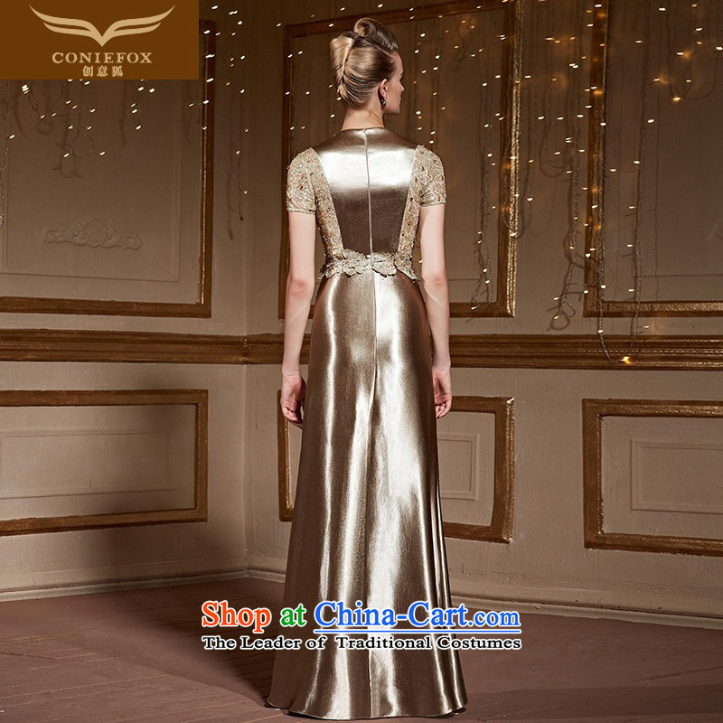 The kitsune 2015 autumn and winter creative new banquet evening dresses annual meeting of persons chairing the performances and stylish V-neck in the evening dress with a drink served long skirt 31026 silver gray XL pre-sale, creative Fox (coniefox) , , , shopping on the Internet