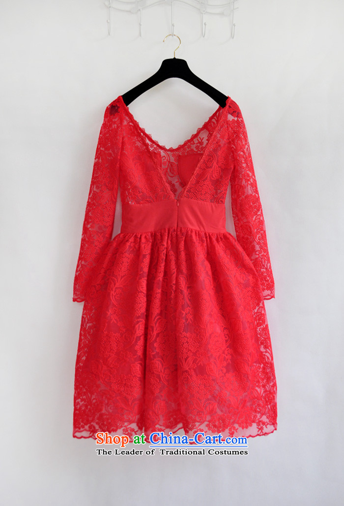 Card as the new 2015 Cayman embroidery lace Bow Tie Sau San bon bon princess skirt V-neck with skirt dress 8FFM SERVICES RED M picture, prices, brand platters! The elections are supplied in the national character of distribution, so action, buy now enjoy more preferential! As soon as possible.