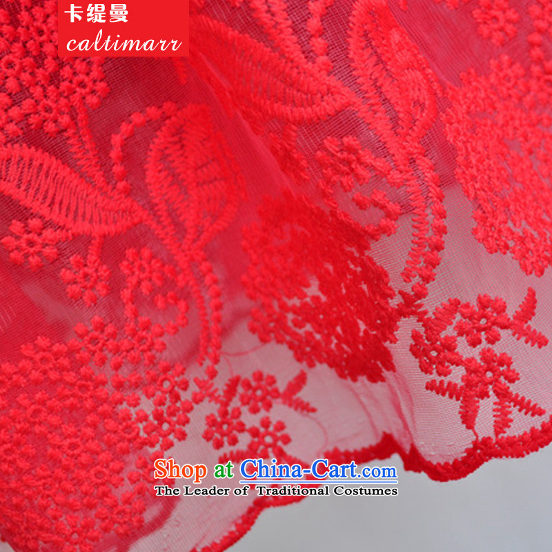 Card as the new 2015 Cayman embroidery lace Bow Tie Sau San bon bon princess skirt V-neck with skirt dress 8FFM Services Red M card economy (caltimarr) , , , shopping on the Internet
