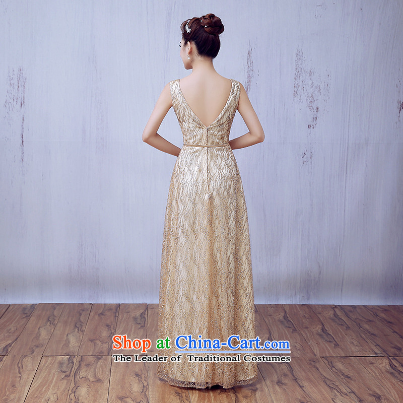 7 Color 7 tone Korean New Year Banquet 2015 Chairman of the persons chairing the evening dress female dresses video thin autumn and winter Sau San evening dresses L055 GOLD XL, 7 color 7 Tone , , , shopping on the Internet