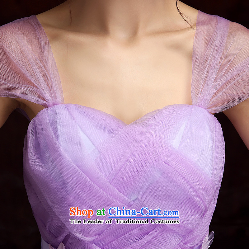 2015 new stylish wedding dress short) bridesmaid small dress Korean sweet shoulders web dress sister States under the auspices of the annual show dresses purple long skirt are 85-115 code, Slim Connie shopping on the Internet has been pressed.