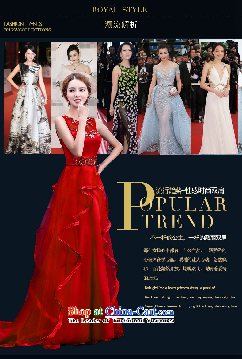 Pure Love bamboo yarn upscale dress banquet evening dresses 2015 winter new shoulders marriages small red tail wedding bows services long red XL Photo, prices, brand platters! The elections are supplied in the national character of distribution, so action, buy now enjoy more preferential! As soon as possible.