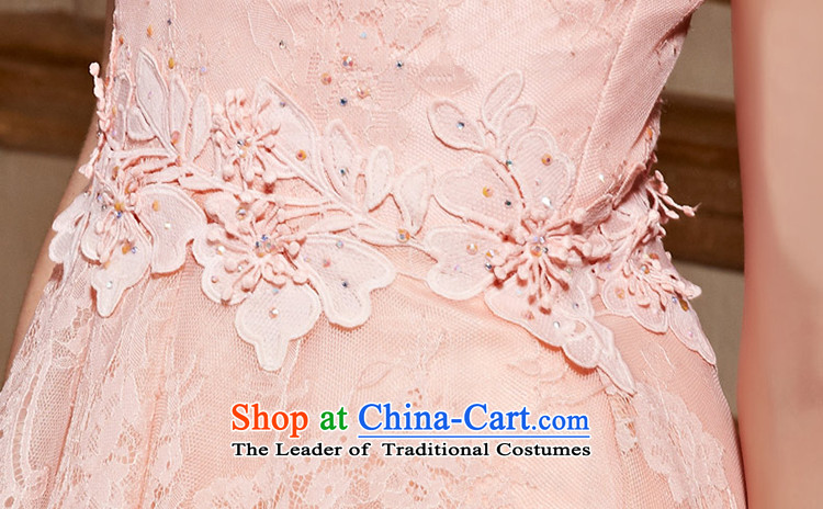 Creative deodorant powder colored field shoulder bride wedding dress wedding evening drink service elegant long gown bridesmaid services under the auspices of lace long skirt 31058 pink L picture, prices, brand platters! The elections are supplied in the national character of distribution, so action, buy now enjoy more preferential! As soon as possible.