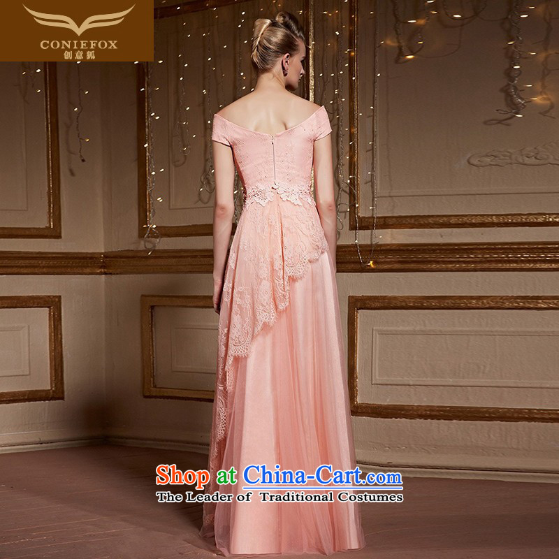 Creative deodorant powder colored field shoulder bride wedding dress wedding evening drink service elegant long gown bridesmaid services under the auspices of lace long skirt 31058 pink , L, creative Fox (coniefox) , , , shopping on the Internet