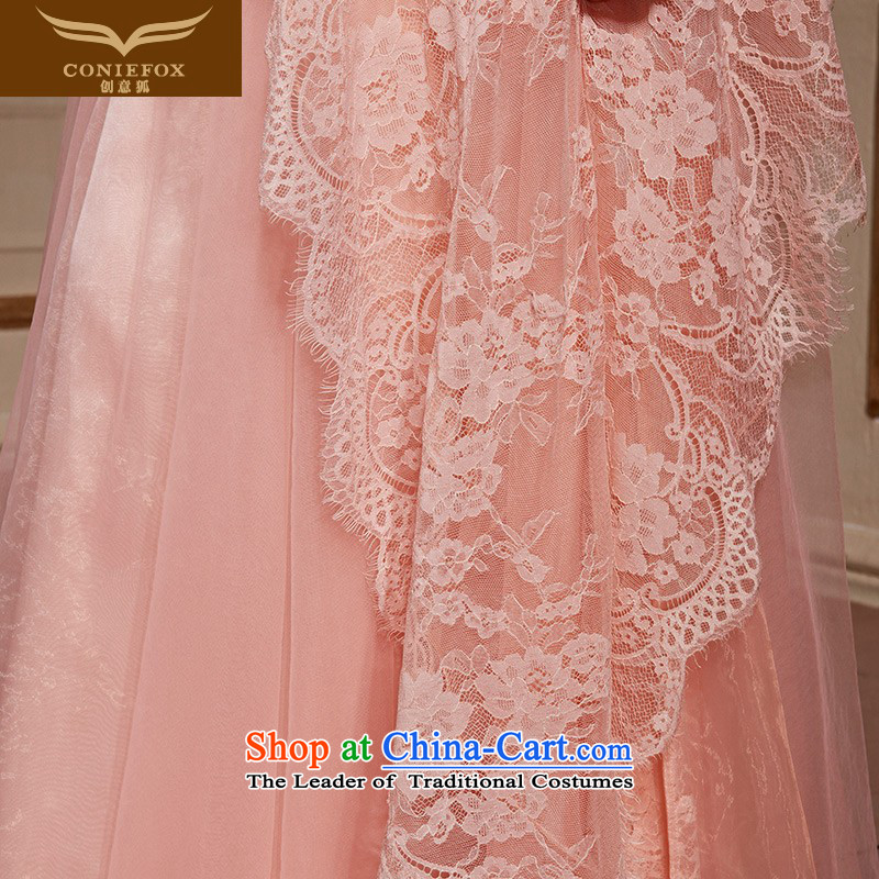 Creative deodorant powder colored field shoulder bride wedding dress wedding evening drink service elegant long gown bridesmaid services under the auspices of lace long skirt 31058 pink , L, creative Fox (coniefox) , , , shopping on the Internet