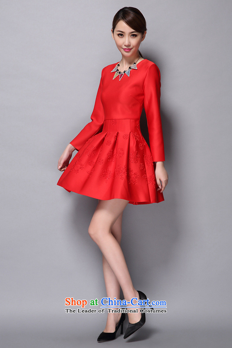 Krtracy2015 autumn and winter clothes for larger bon bon wedding dresses bride skirt long-sleeved red female skirt Alc-q0405 Sau San Red L picture, prices, brand platters! The elections are supplied in the national character of distribution, so action, buy now enjoy more preferential! As soon as possible.