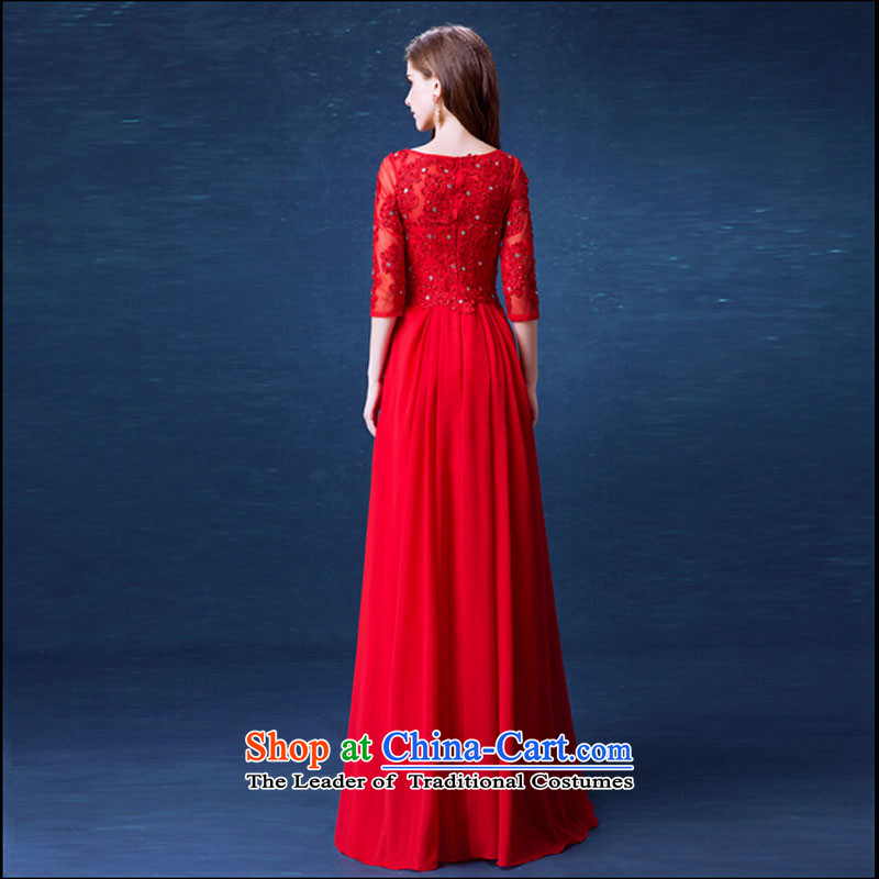 Pure Love bamboo yarn upscale red lace sleeve length, replace bows wedding service bridal wedding dresses qipao 2015 winter new red , L, pure love bamboo yarn , , , shopping on the Internet