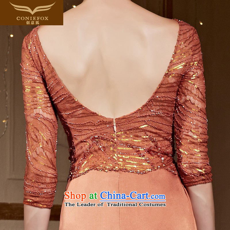 The kitsune 2015 autumn and winter creative new Fifth Annual Meeting banquet dress cuff performances under the auspices of Sau San long nights dress with a drink service 82229 Orange , L, creative Fox (coniefox) , , , shopping on the Internet