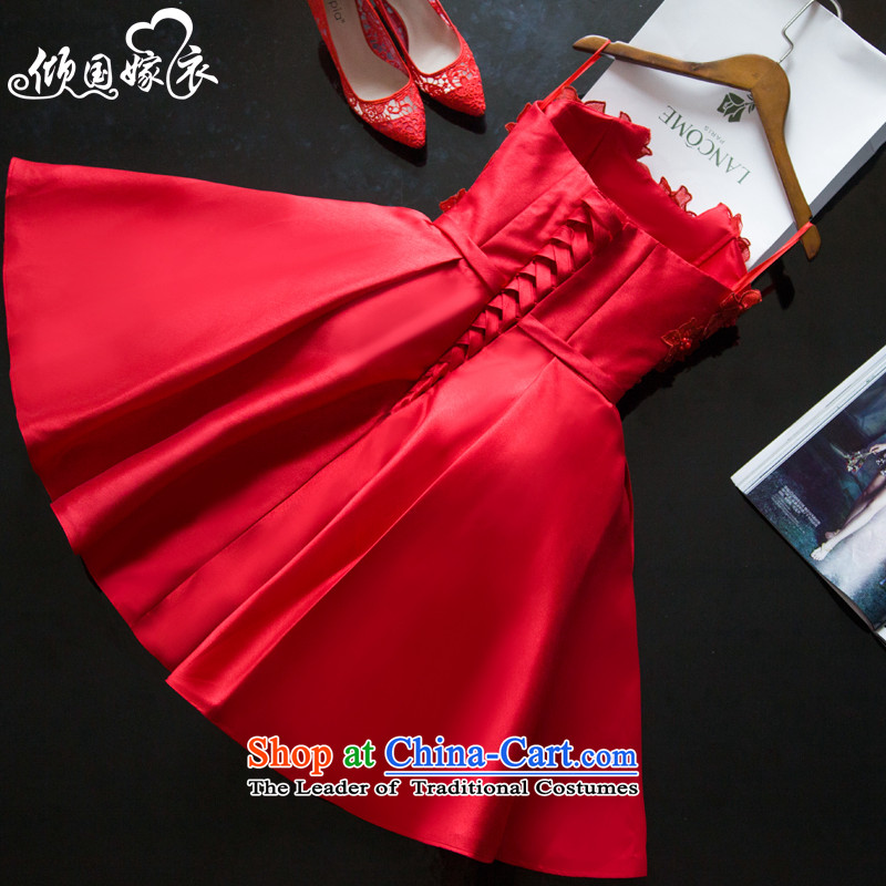 However Services 2015 autumn and winter new wedding dress red bridal dresses banquet Evening Dress Short) bridesmaid services red XL, soothe the wedding dress shopping on the Internet has been pressed.