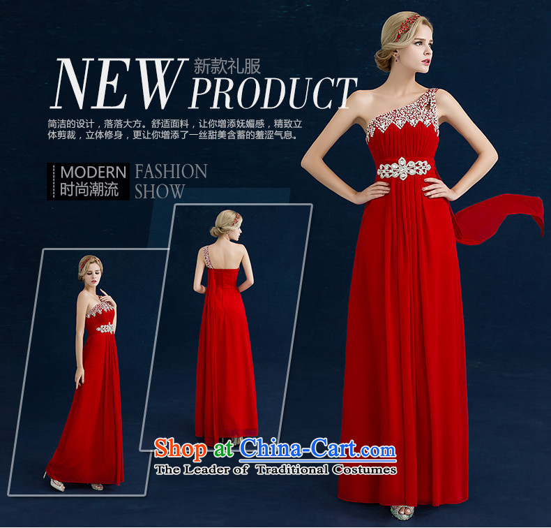 Seal kit shoulder Jiang bows dress banquet evening dresses 2015 Winter Red Diamond shoulder chiffon bridesmaid services tailored to the red picture, prices, brand platters! The elections are supplied in the national character of distribution, so action, buy now enjoy more preferential! As soon as possible.