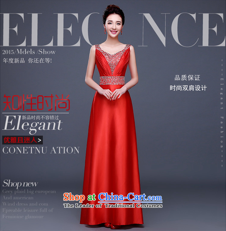 Seal Kit 2015 Winter Olympics Jiang bows bride wedding dress evening dresses and multi-colored long shoulders V-Neck Diamond Video thin zipper, Sau San bridesmaid dress female red S picture, prices, brand platters! The elections are supplied in the national character of distribution, so action, buy now enjoy more preferential! As soon as possible.