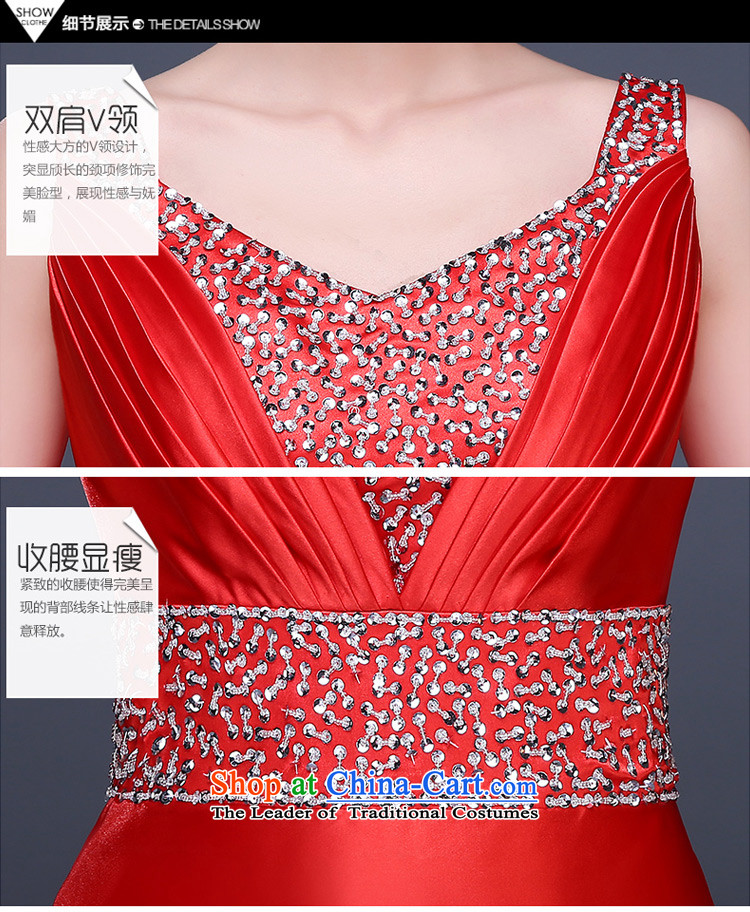 Seal Kit 2015 Winter Olympics Jiang bows bride wedding dress evening dresses and multi-colored long shoulders V-Neck Diamond Video thin zipper, Sau San bridesmaid dress female red S picture, prices, brand platters! The elections are supplied in the national character of distribution, so action, buy now enjoy more preferential! As soon as possible.