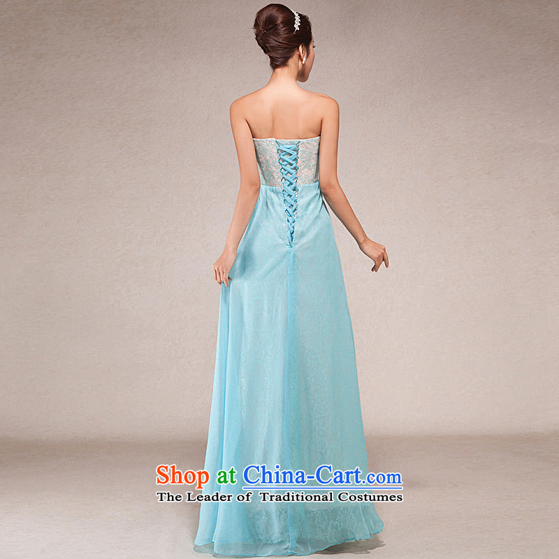 Blue Diamond anointed chest Dance Association annual dinner dress marriage bows banquet evening dresses long choral moderator skirt light blue XL, Ho full Chamber , , , shopping on the Internet