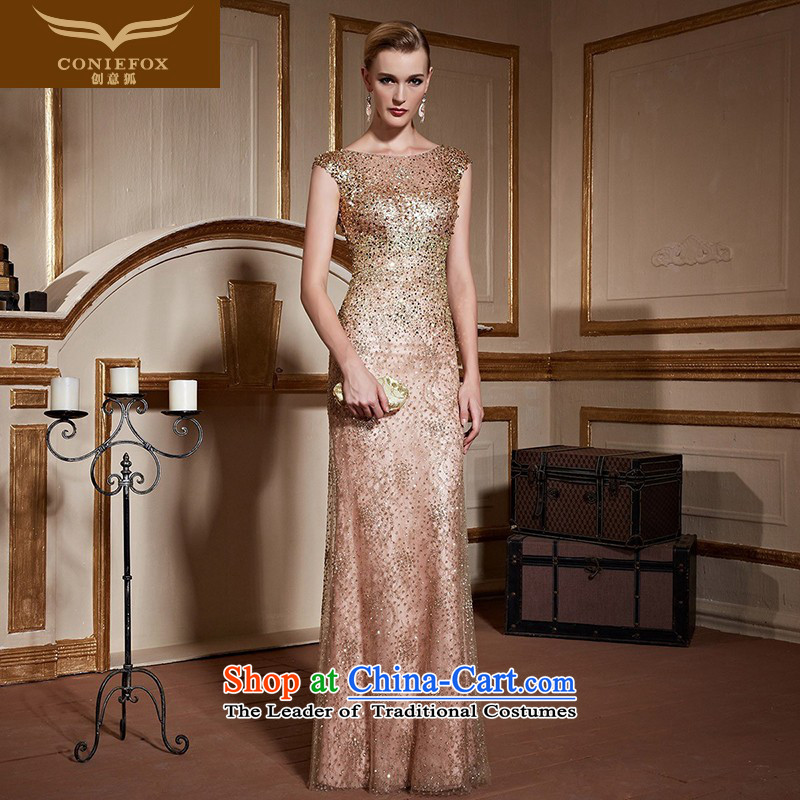 The kitsune style nail pearl creative banquet evening dresses Golden Palace dress long gown under the auspices of Sau San will aristocratic evening drink service 82256 Golden聽L