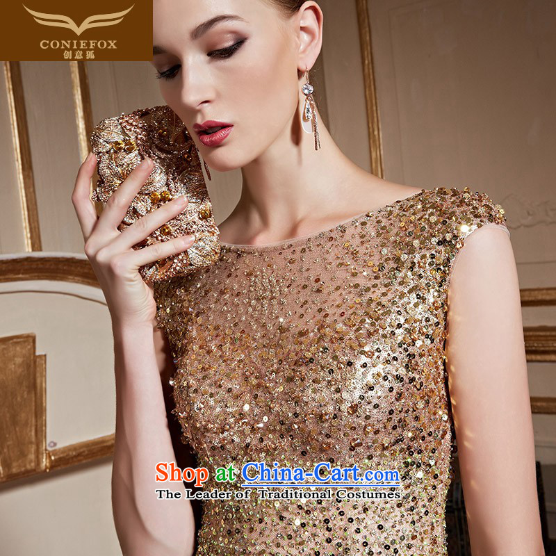 The kitsune style nail pearl creative banquet evening dresses Golden Palace dress long gown under the auspices of Sau San will aristocratic evening drink service 82256 Golden L, creative Fox (coniefox) , , , shopping on the Internet