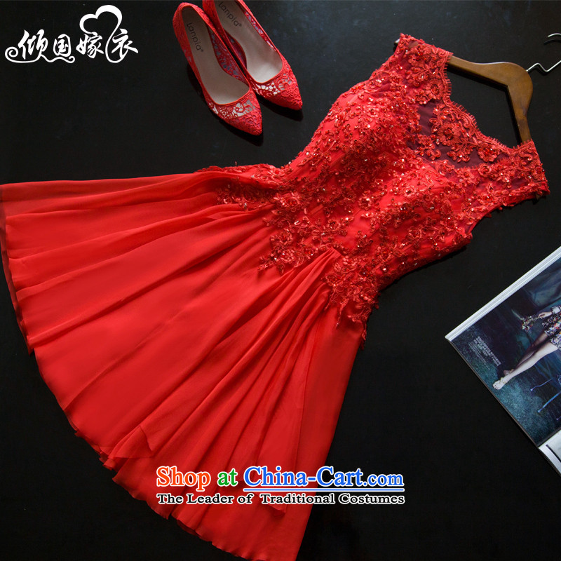 However Services 2015 autumn and winter new shoulders marriage red bridal dresses banquet Evening Dress Short) bridesmaid services red XL, soothe the wedding dress shopping on the Internet has been pressed.