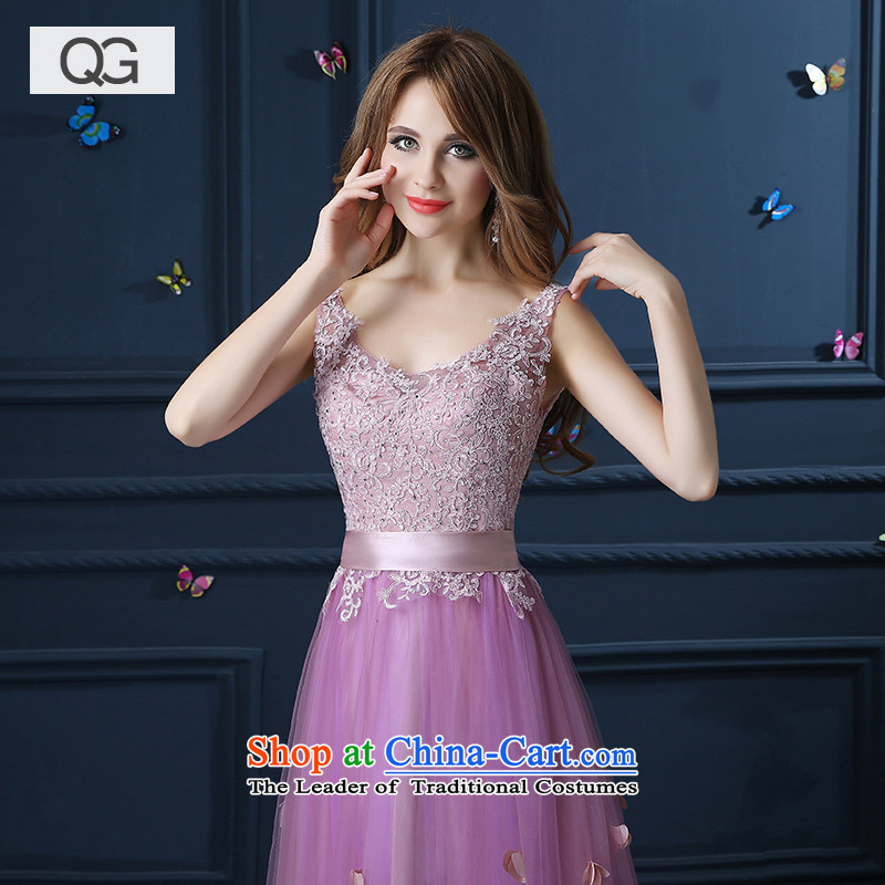 Wedding dresses 2015 Summer shoulders graphics performance, slim dress bows V-Neck gown light purple S, dumping of wedding dress shopping on the Internet has been pressed.