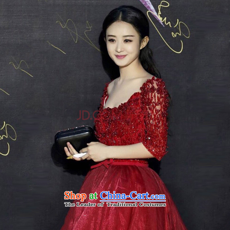 2015 Winter New Chiu Lai Ying stars of the same wine red dress the word shoulder length of service , L, Republika Srpska bows divas (pnessa) , , , shopping on the Internet