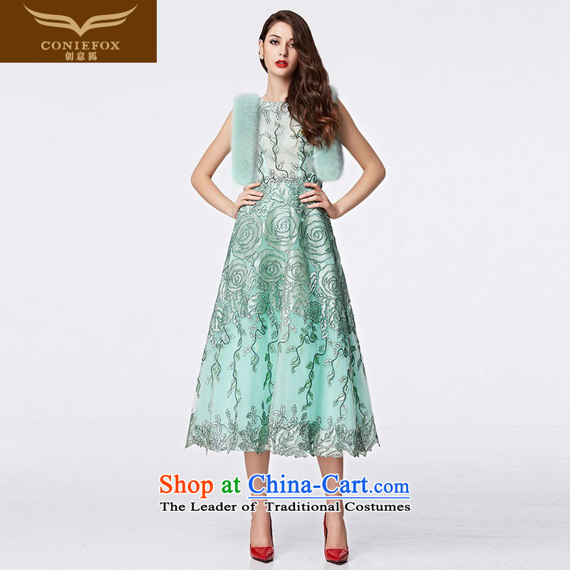 Creative Fashion foutune banquet fox evening dress in thin long graphics dresses bridesmaid dress performances under the auspices of wedding dresses skirts serving 31136 SKYBLUE?L pre-sale
