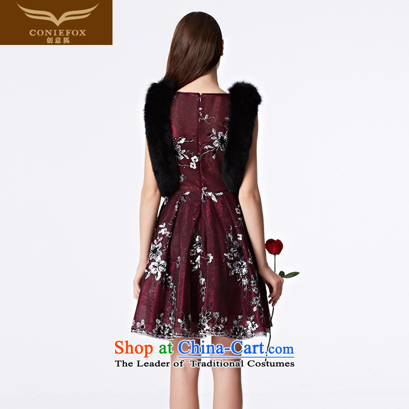 The kitsune bride short of creative evening dress bows services aristocratic stylish banquet evening dress annual chairpersons of Sau San performance dress skirt 31151 wine red L pre-sale, creative Fox (coniefox) , , , shopping on the Internet