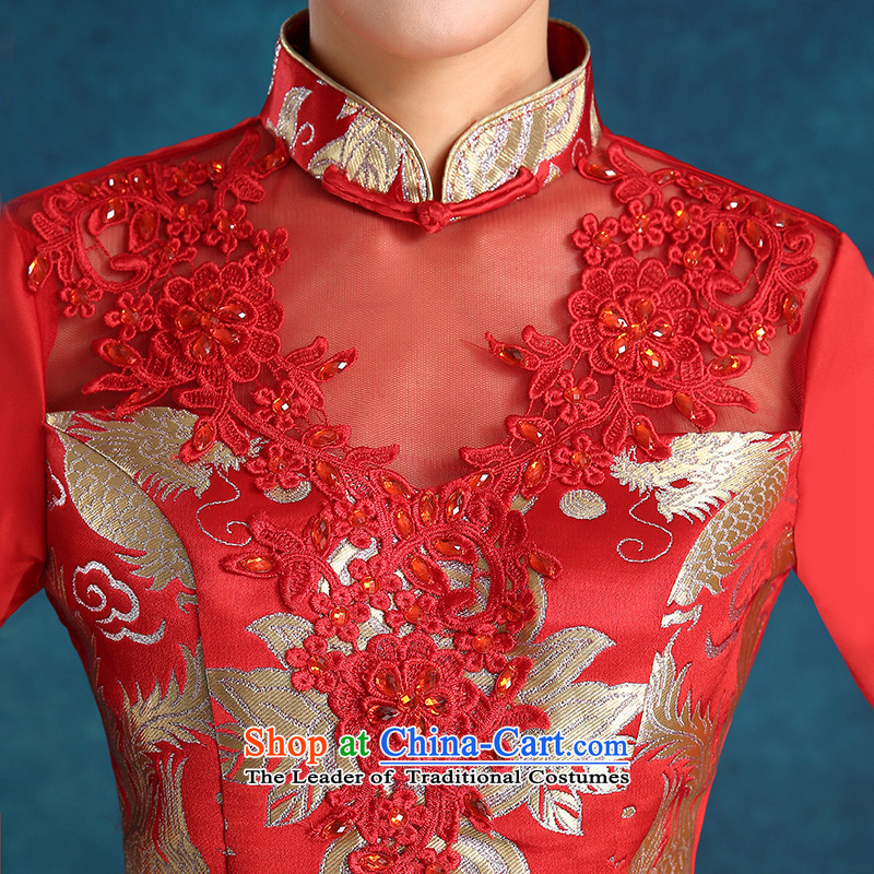 Tim hates makeup and 2015 New cheongsam thick marriages bows services wedding dresses bridal dresses bridal dresses winter long-sleeved qipao winter clothing QP002 XXL, red red , , , and Tim shopping on the Internet