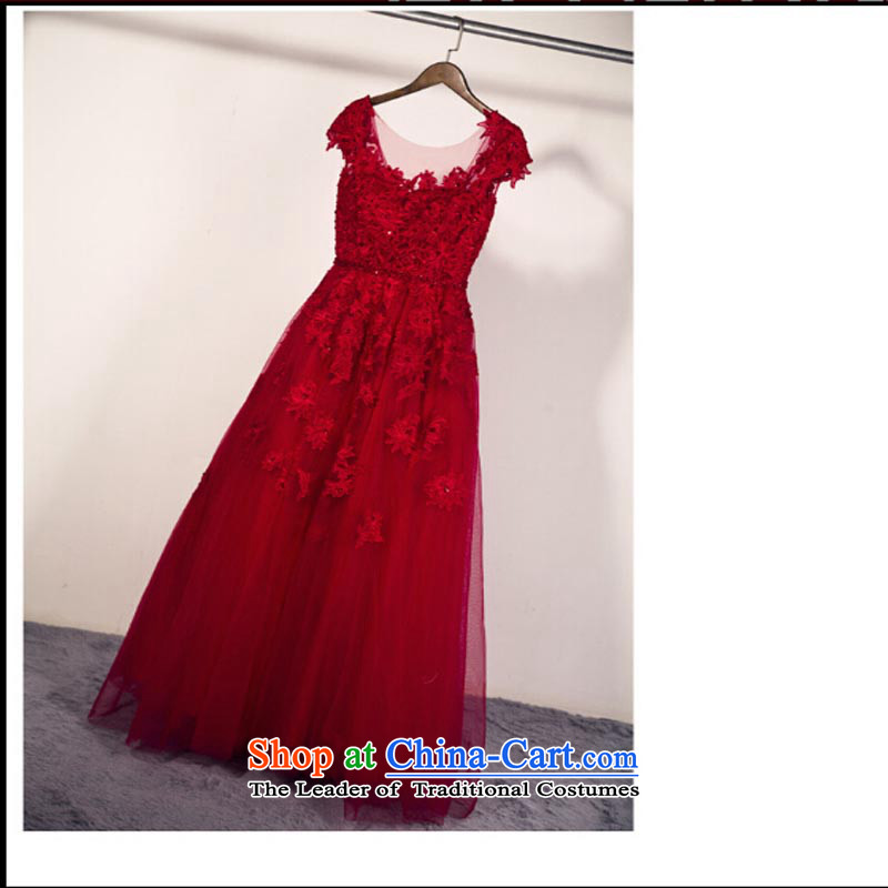 Pure Love bamboo yarn 2015 new bride wedding dress the spring and summer of Sau San red double-shoulder bows service events including evening dress dark red , L, pure love bamboo yarn , , , shopping on the Internet