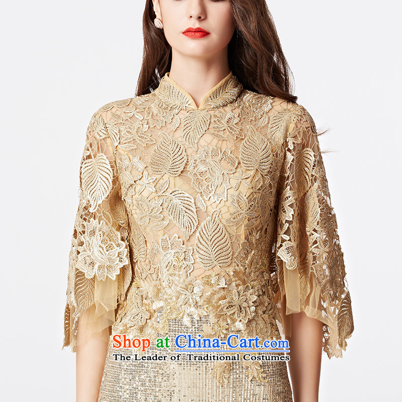 The kitsune sleek gold on innovative chip banquet evening dresses long tail Toastmaster of evening dress will serve dinner drink long skirt 31152 Golden L pre-sale, creative Fox (coniefox) , , , shopping on the Internet