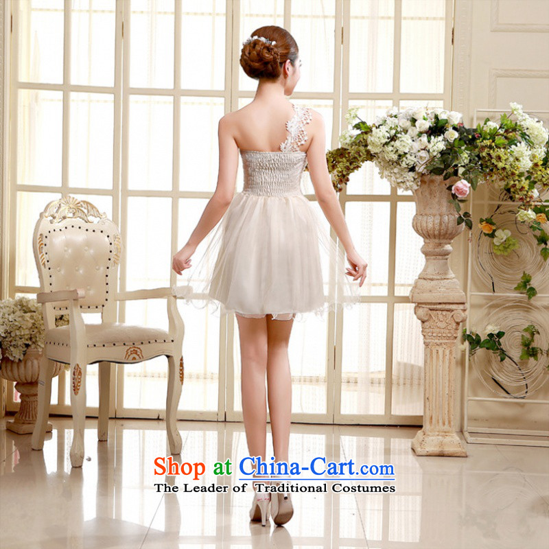 In short poem Coe shoulder evening dresses bridesmaid dress 2015 new autumn and winter bridesmaid Sau San service of the small dining dress code is simple white Coe (JIANSHIKOU poem) , , , shopping on the Internet