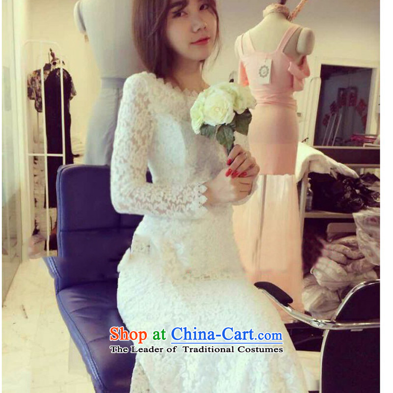 In short poem COE  2015 2015 autumn and winter new dress skirt back white lace package and crowsfoot skirt the skirt long skirt white, in short poem will include Courtney Cox (JIANSHIKOU) , , , shopping on the Internet
