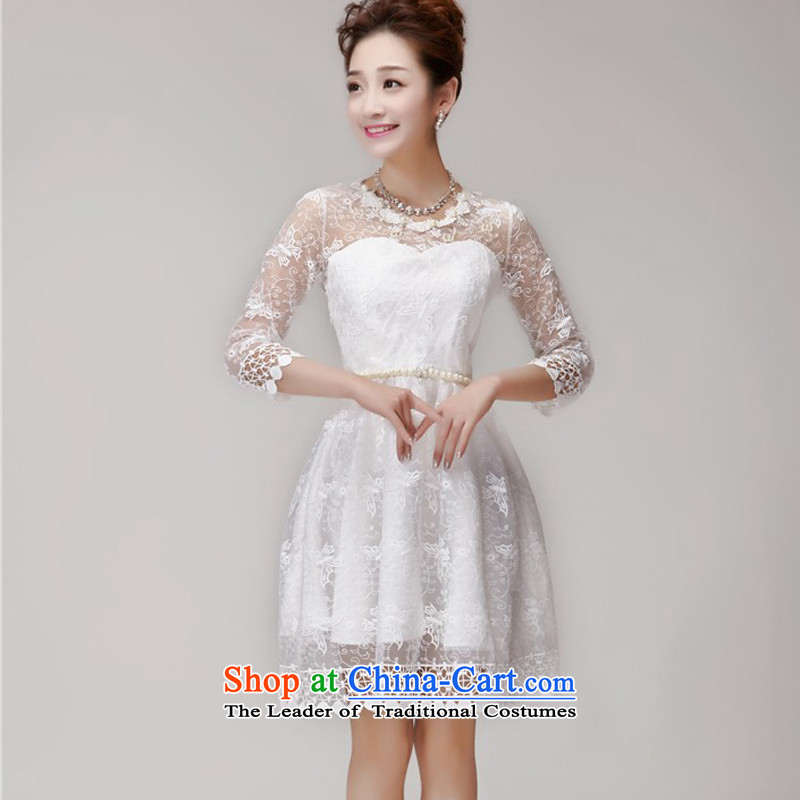 In short poem Coe Bridesmaid Dress Short of small sister small dress bride bows to small Sau San dress White?M