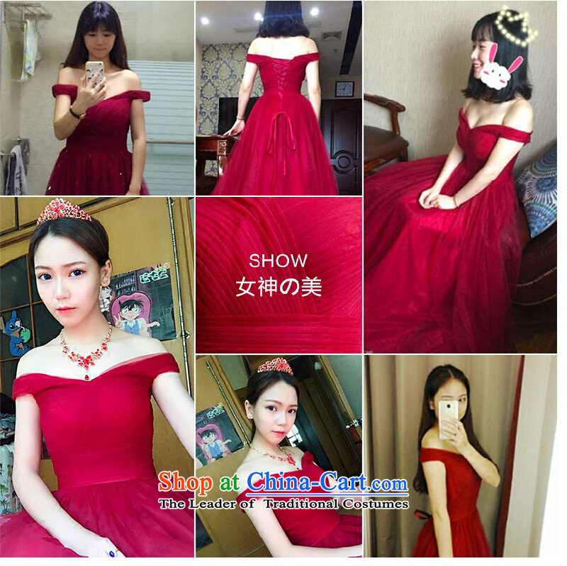 Pure Love bamboo yarn upscale dress for autumn and winter 2015 new wine red dress long marriages a stylish Korean field shoulder bows services deep red L picture, prices, brand platters! The elections are supplied in the national character of distribution, so action, buy now enjoy more preferential! As soon as possible.