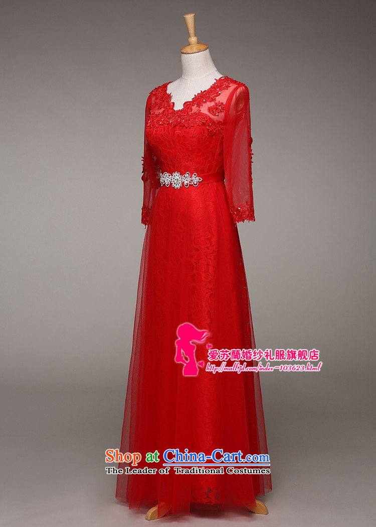 Marriages bows Services Red Sau San) V-Neck evening dress in kind to take long-sleeved gown red winter will not switch to the pictures do not return, prices, brand platters! The elections are supplied in the national character of distribution, so action, buy now enjoy more preferential! As soon as possible.