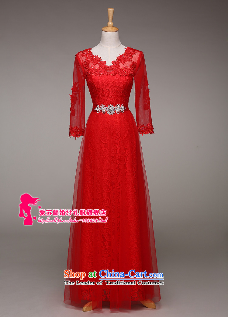 Marriages bows Services Red Sau San) V-Neck evening dress in kind to take long-sleeved gown red winter will not switch to the pictures do not return, prices, brand platters! The elections are supplied in the national character of distribution, so action, buy now enjoy more preferential! As soon as possible.