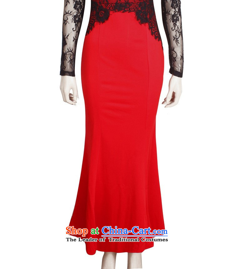 Francis Doi  2015   explosions of lace stitching long-sleeved gown skirt Sau San crowsfoot dresses Large Black + Red 2XL Photo, prices, brand platters! The elections are supplied in the national character of distribution, so action, buy now enjoy more preferential! As soon as possible.