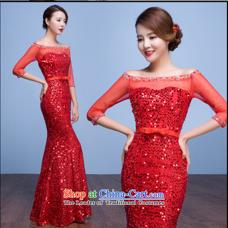 Pure Love bamboo yarn evening dresses 2015 new fall dress bridesmaid service banquet service word toasting champagne dress shoulder long dresses crowsfoot RED M picture, prices, brand platters! The elections are supplied in the national character of distribution, so action, buy now enjoy more preferential! As soon as possible.