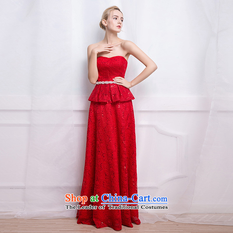 According to Lin Sha red lace wiping the chest long serving dinner drink marriages Sau San wedding dresses 2015 New RedS