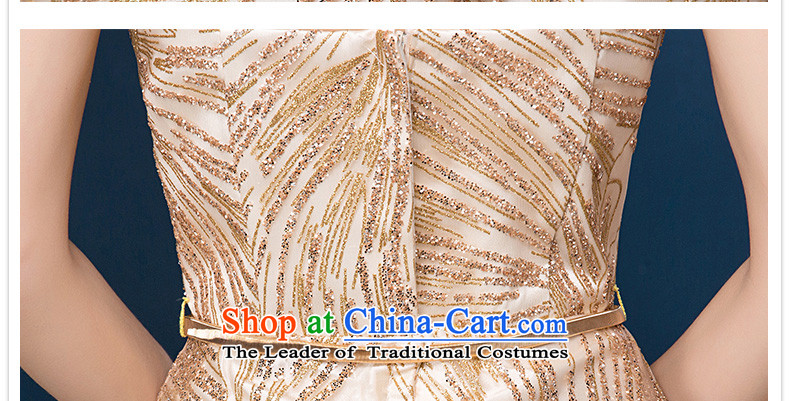 According to Lin Sha evening dresses long 2015 Western New Gold on-Chip dinner dress presided over a drink of marriage, women s gold skirts, pictures, prices, brand platters! The elections are supplied in the national character of distribution, so action, buy now enjoy more preferential! As soon as possible.