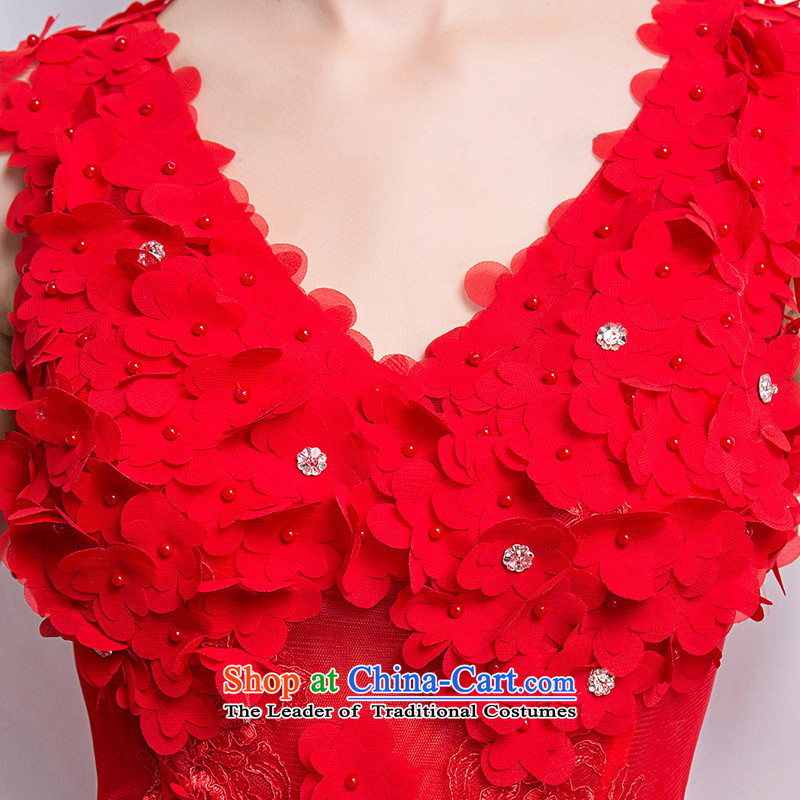 According to Lin Sha evening dresses new 2015 autumn and winter red marriage bows services Sau San crowsfoot flowers dress long red tailored customer service, in accordance with the Advisory Lin Sha , , , shopping on the Internet