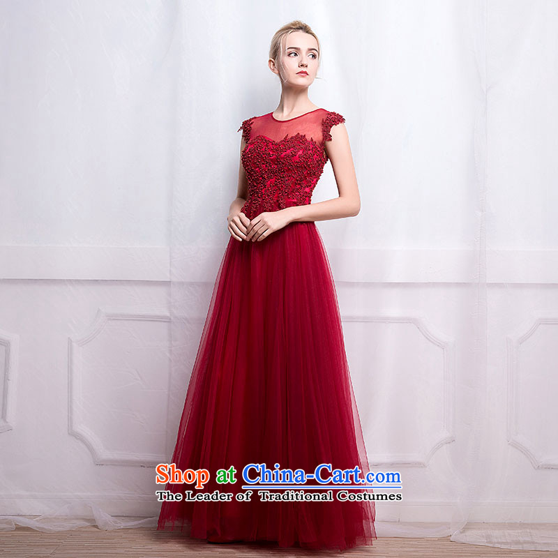 According to Lin Sha 2015 new marriages wine red dress autumn and winter clothing dress bows Sau San long wedding dresses according to Lin Sha skirt XL, , , , shopping on the Internet
