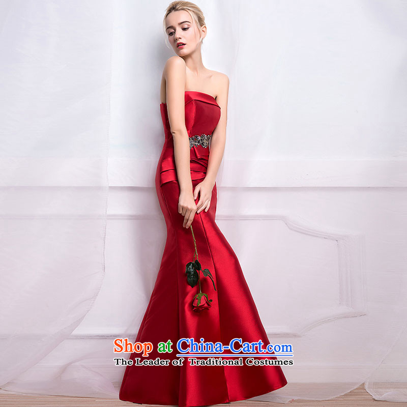 According to Lin Sha 2015 new autumn and winter wedding dress bride crowsfoot red bows service long marriage shoulder long skirt evening dress according to Lin Sha , , , M shopping on the Internet