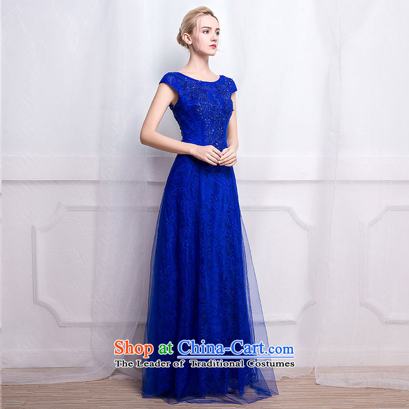 According to Lin Sa 2015 stylish blue dress long strap the word   shoulder Annual Dinner of marriage wedding dresses back?S