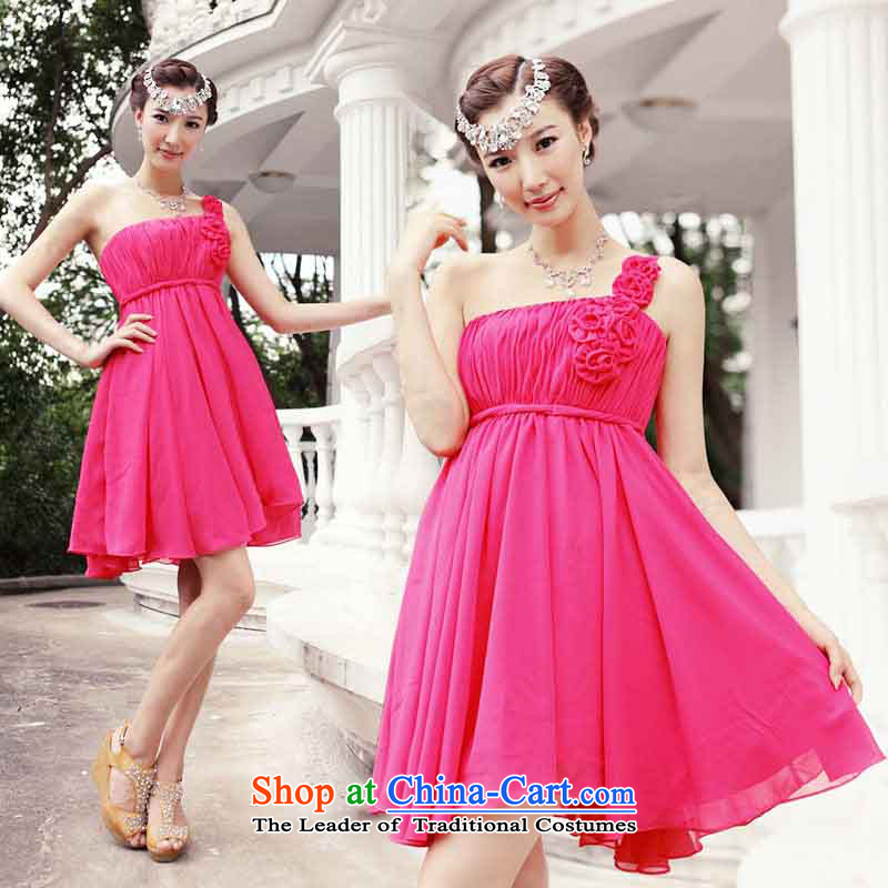 A bride shoulder small dress wedding dress bows to new bridesmaid services rose 217 M, a bride shopping on the Internet has been pressed.