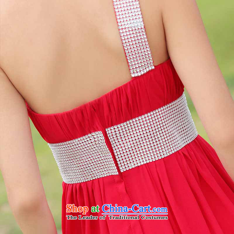 A bride wedding dresses red long gown Korean dinner dress uniform shoulder 232 M, name services bows door bride shopping on the Internet has been pressed.
