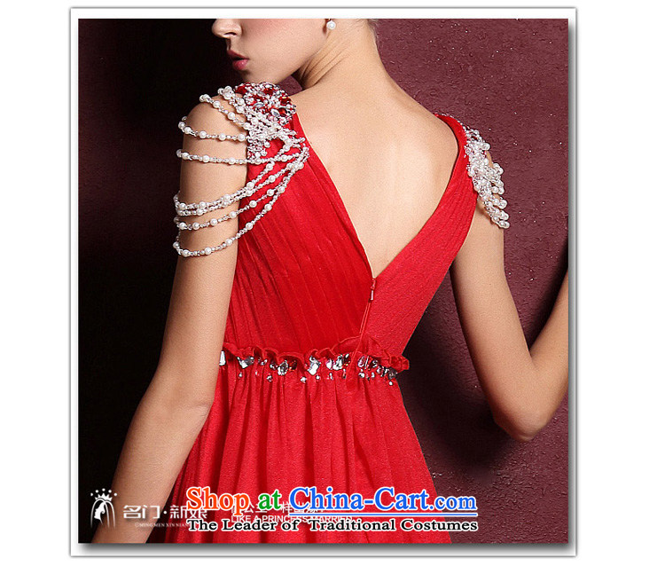 A bride wedding dresses red dress bows service long 